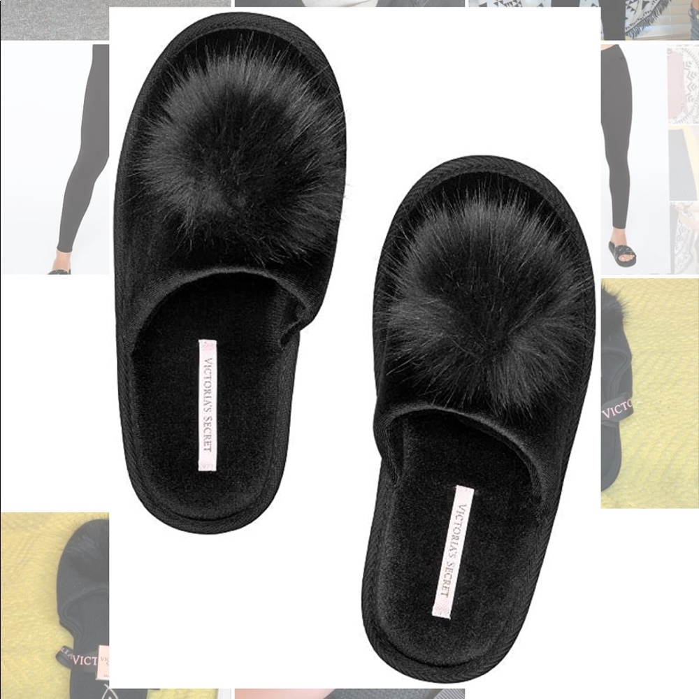 VS Pink Pom Pom Slippers